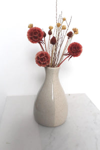 Dried Flower Bouquet with Coral Scabiosa and Yellow Daisy – Floral Arrangement