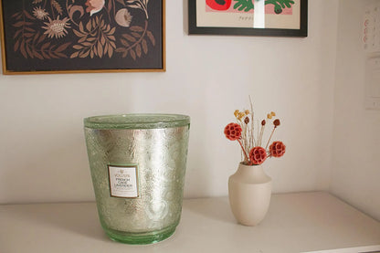 Dried Flower Bouquet with Coral Scabiosa and Yellow Daisy – Floral Arrangement