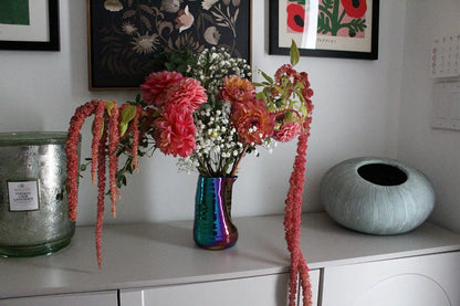 Iridescent Ceramic Vase – Maximalist Table Centerpiece