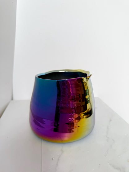 Iridescent Rainbow Planter – Maximalist Ceramic Pot