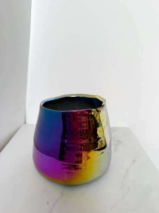 Iridescent Rainbow Planter – Maximalist Ceramic Pot
