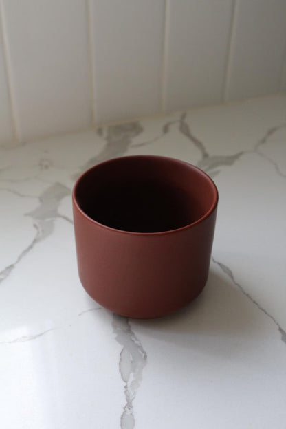 Mini Brown Bonsai Planter – Small Matte Ceramic Pot for Houseplants