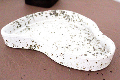Ceramic Trinket Dish – Handmade Speckled Catchall Tray