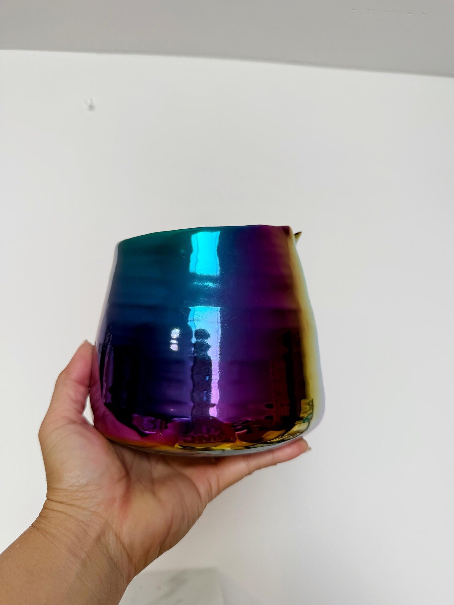 Iridescent Rainbow Planter – Maximalist Ceramic Pot