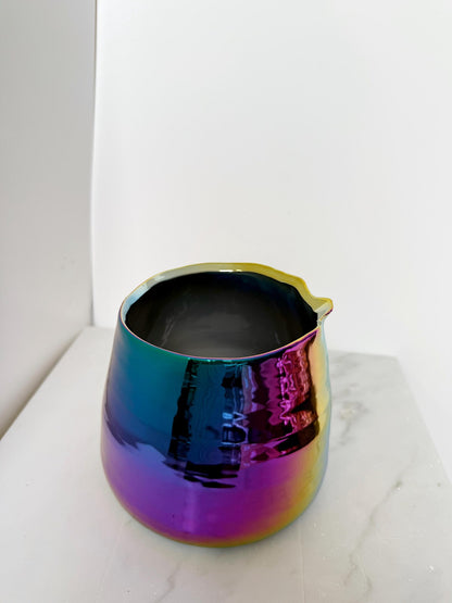 Iridescent Rainbow Planter – Maximalist Ceramic Pot