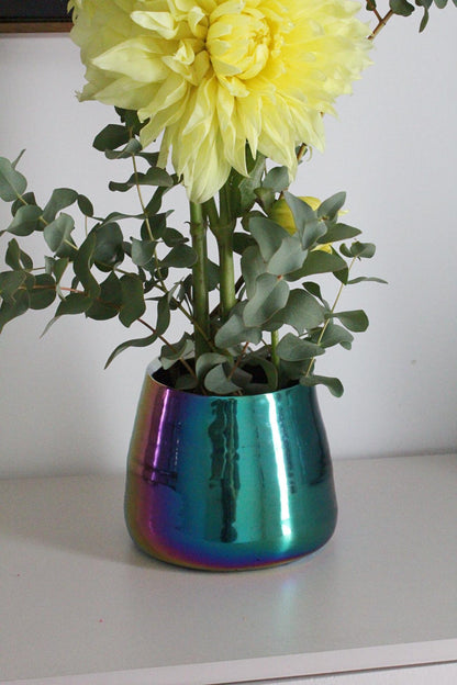 Iridescent Rainbow Planter – Maximalist Ceramic Pot