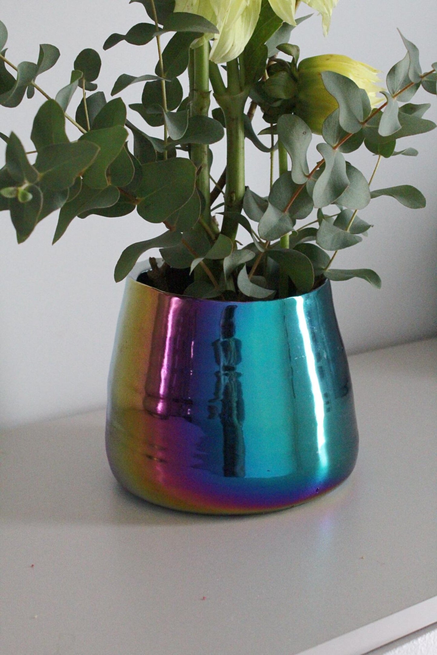 Iridescent Rainbow Planter – Maximalist Ceramic Pot
