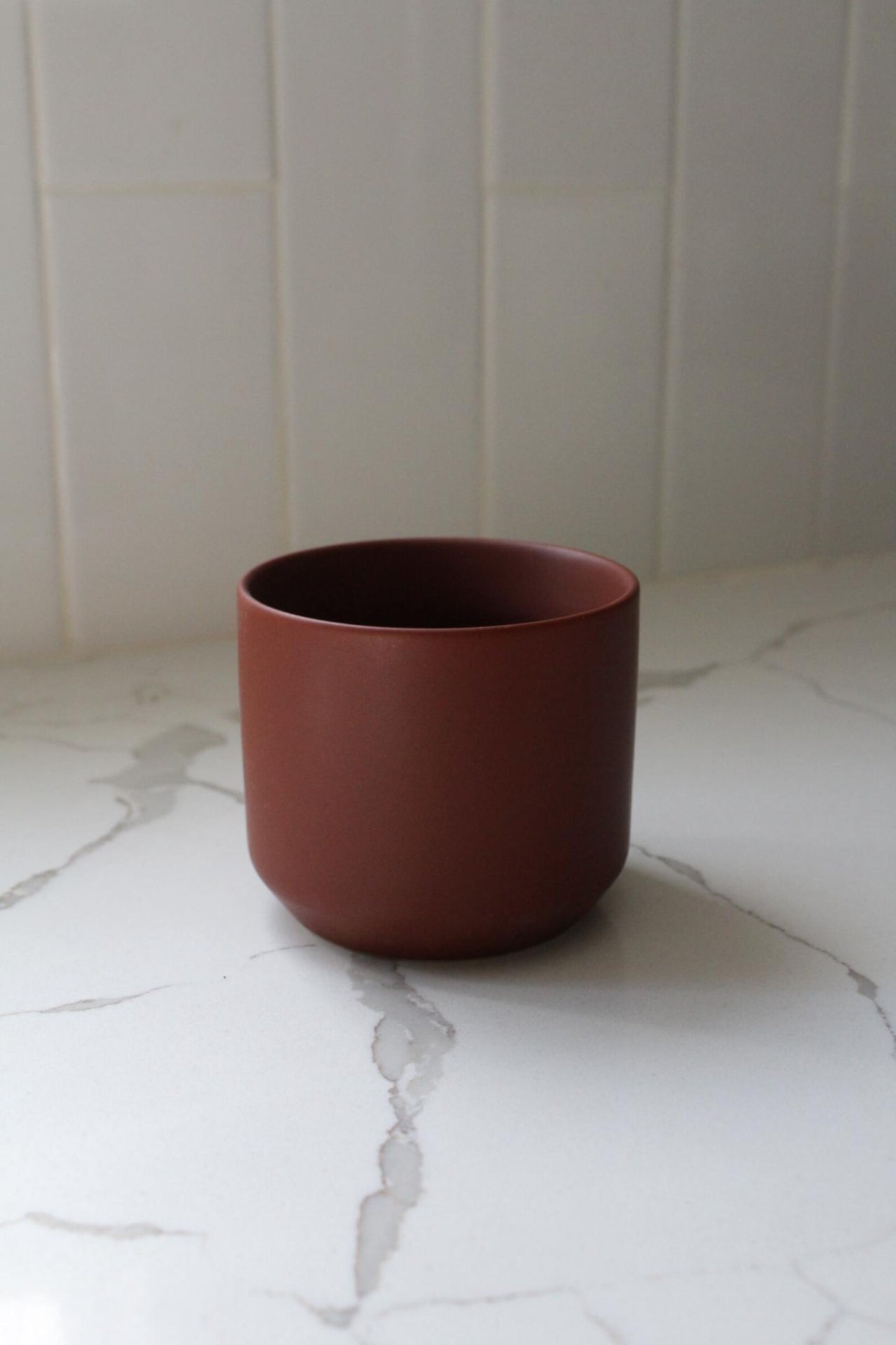 Mini Brown Bonsai Planter – Small Matte Ceramic Pot for Houseplants