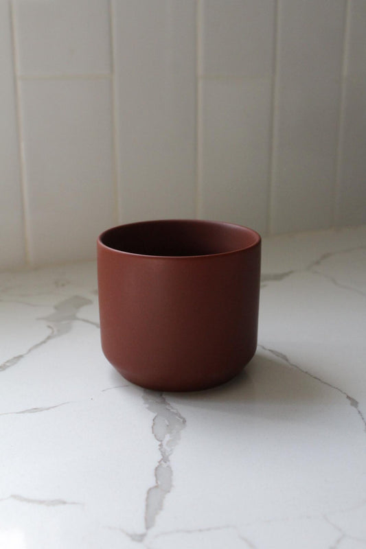 Mini Brown Bonsai Planter – Small Matte Ceramic Pot for Houseplants