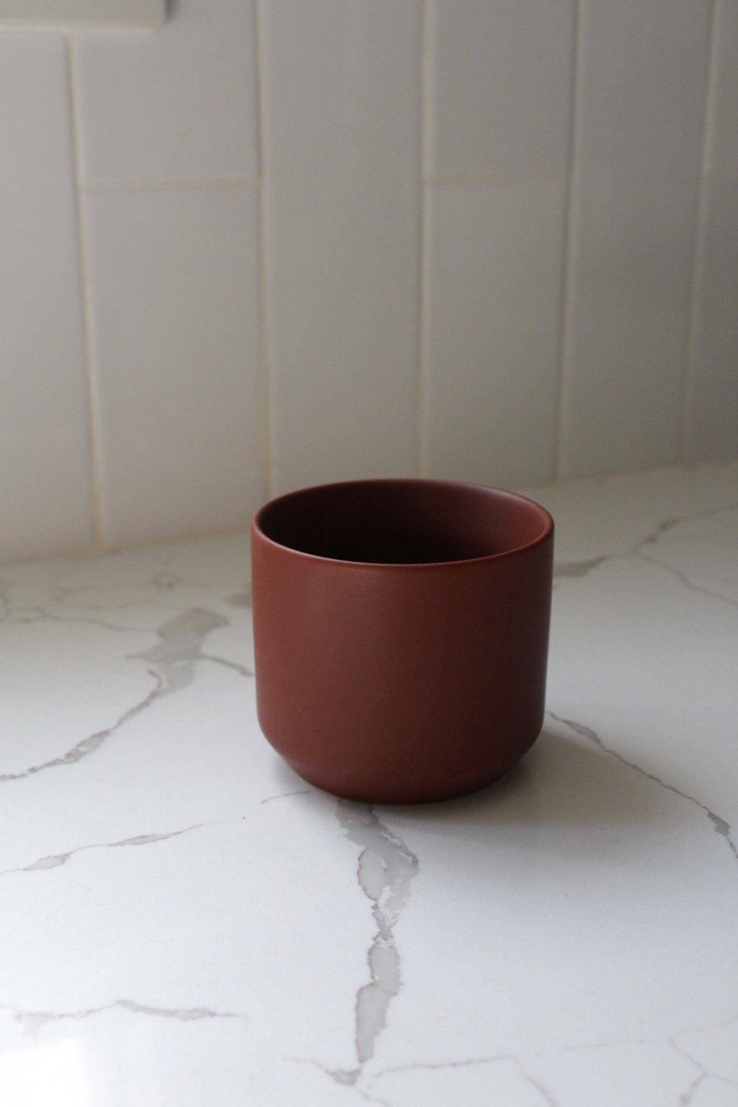 Mini Brown Bonsai Planter – Small Matte Ceramic Pot for Houseplants