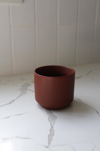 Mini Brown Bonsai Planter – Small Matte Ceramic Pot for Houseplants