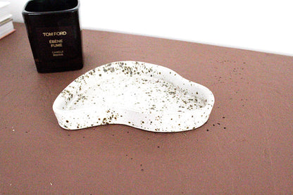 Ceramic Trinket Dish – Handmade Speckled Catchall Tray