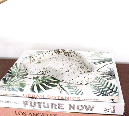 Ceramic Trinket Dish – Handmade Speckled Catchall Tray
