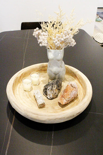 Hand-Carved Wood Bowl – Oversized Organic Centerpiece