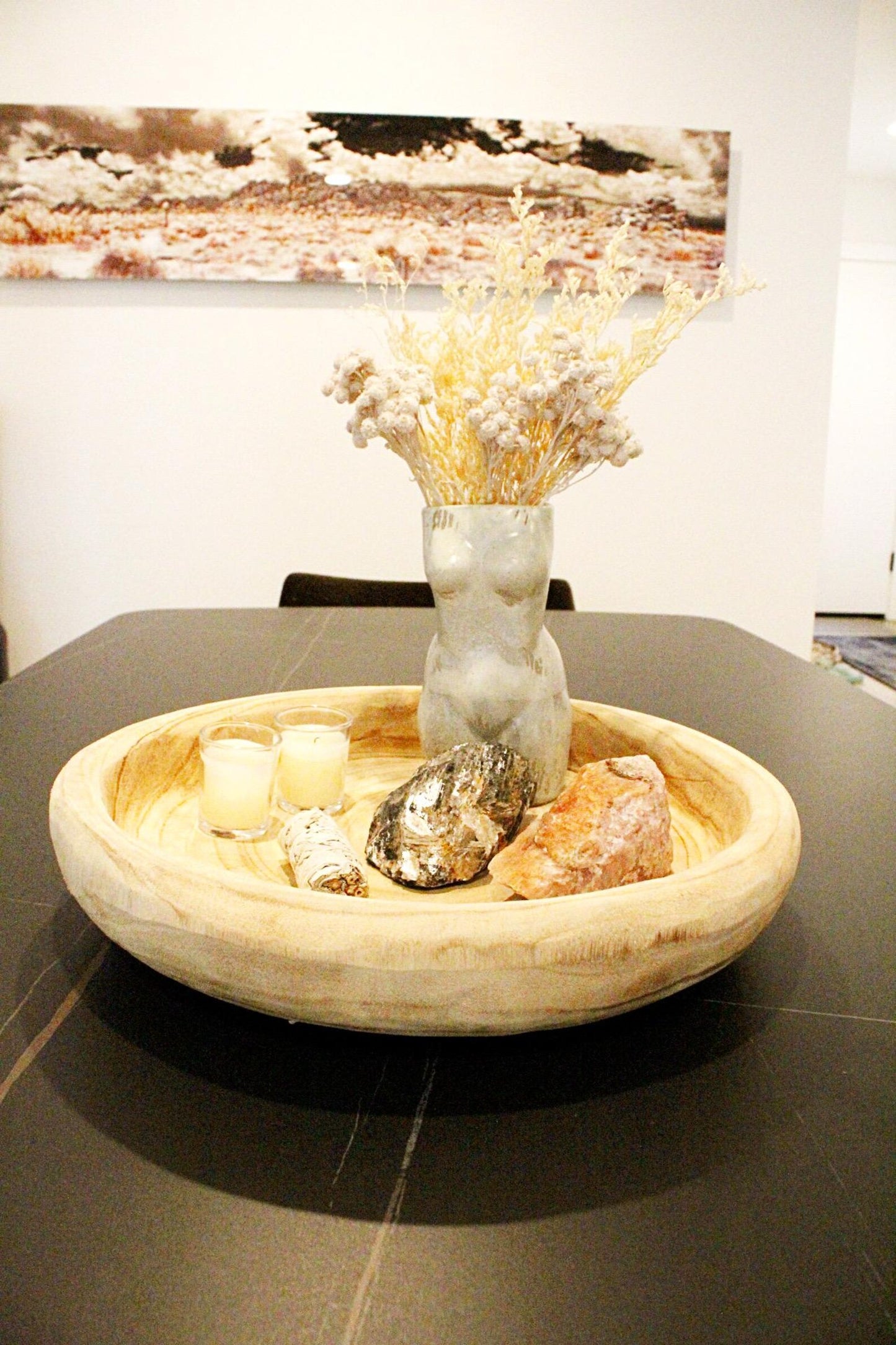 Hand-Carved Wood Bowl – Oversized Organic Centerpiece