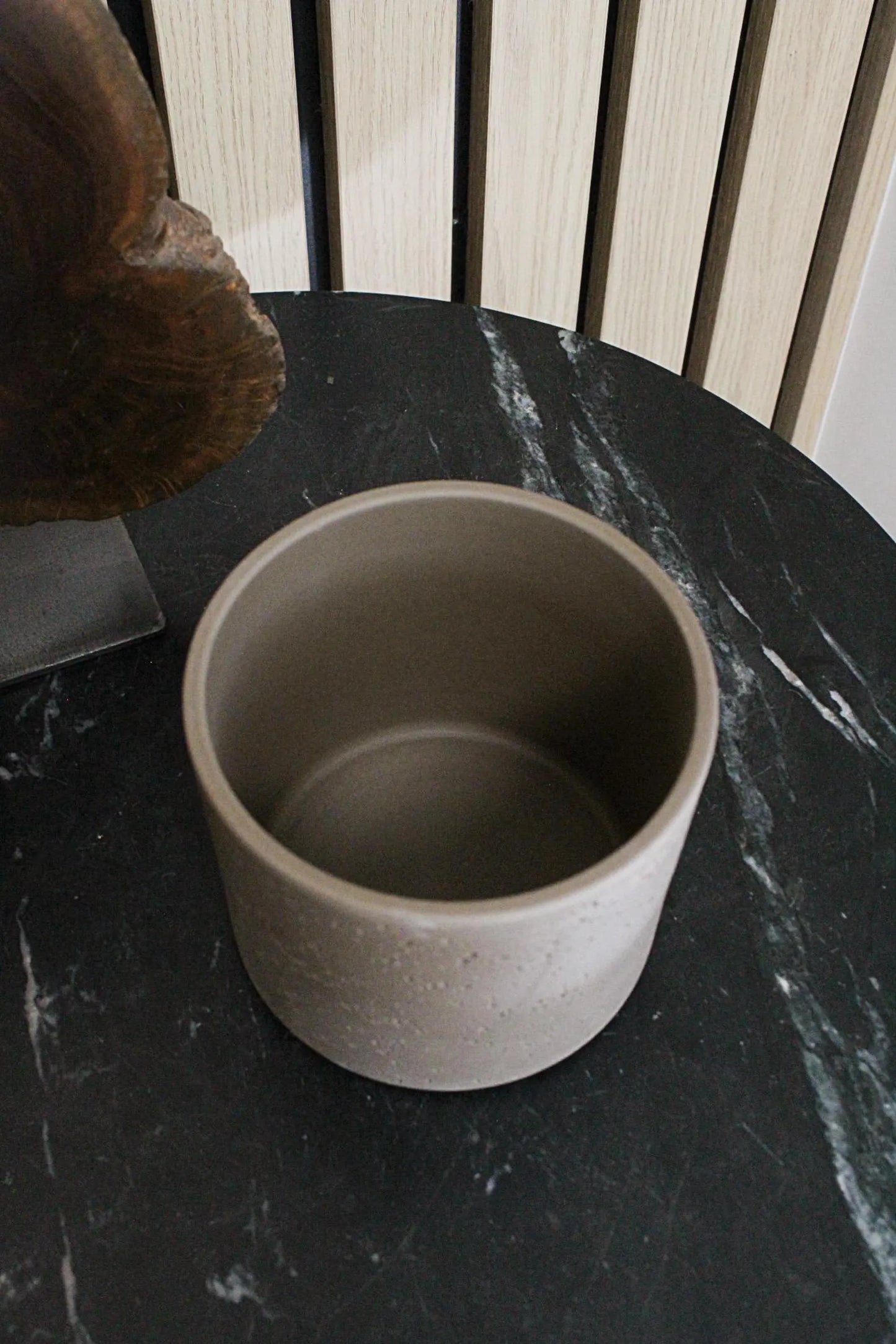 Dark Grey Planter – Textured Ceramic Indoor Pot