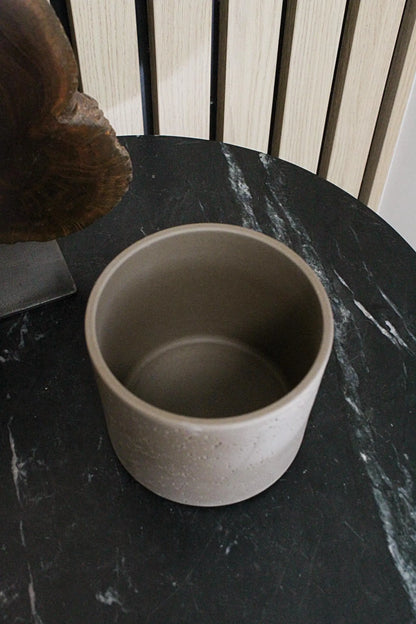 Dark Grey Planter – Textured Ceramic Indoor Pot