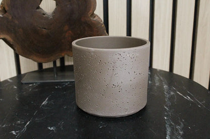 Dark Grey Planter – Textured Ceramic Indoor Pot