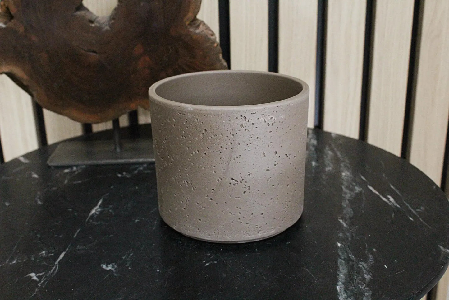 Dark Grey Planter – Textured Ceramic Indoor Pot