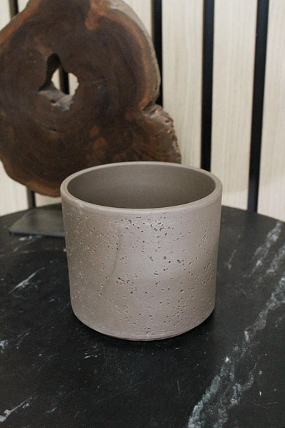 Dark Grey Planter – Textured Ceramic Indoor Pot