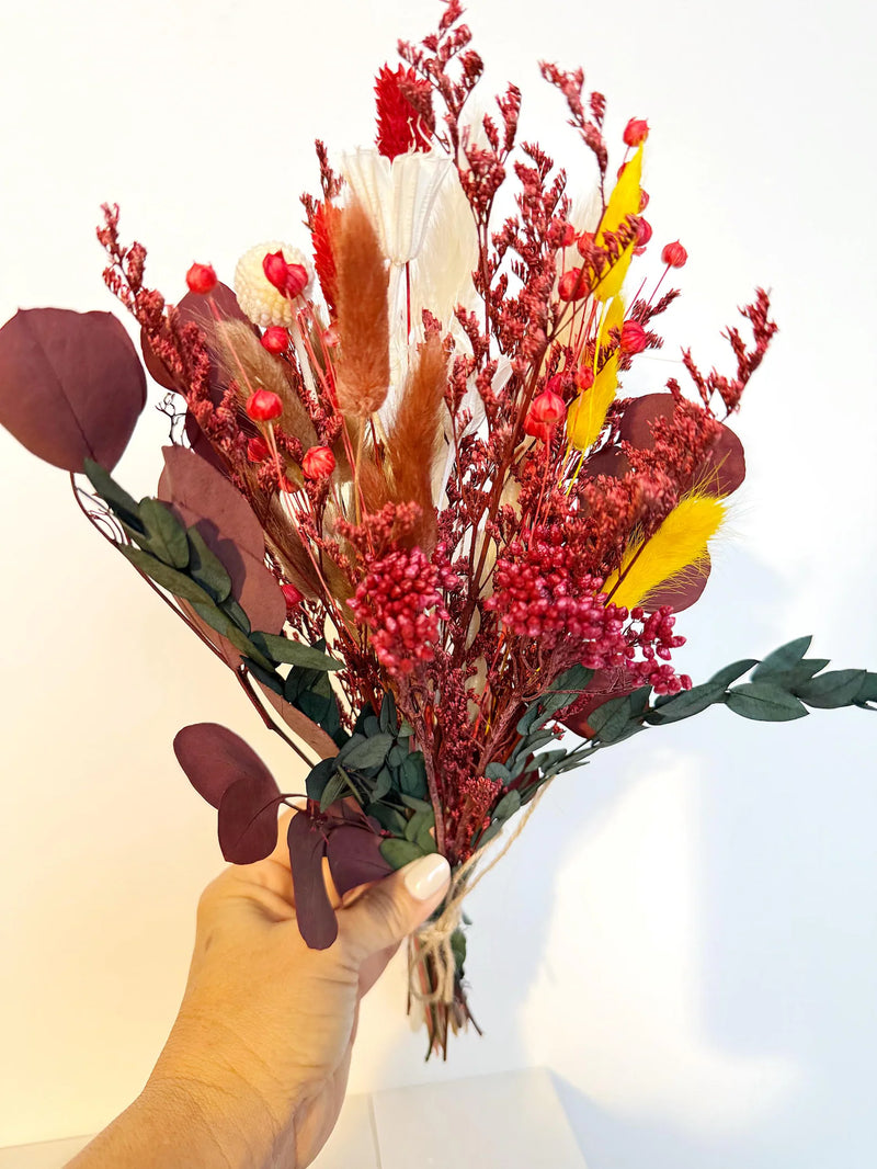 Red Holiday Bouquet – Dried Floral Centerpiece
