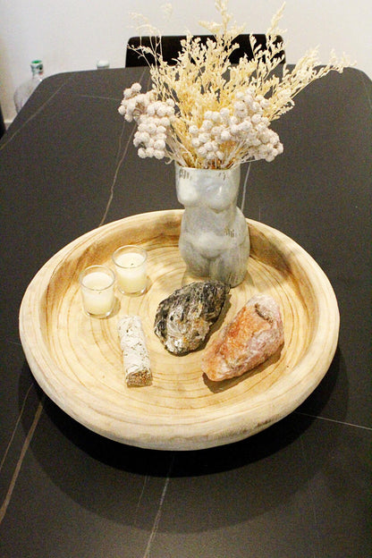 Hand-Carved Wood Bowl – Oversized Organic Centerpiece