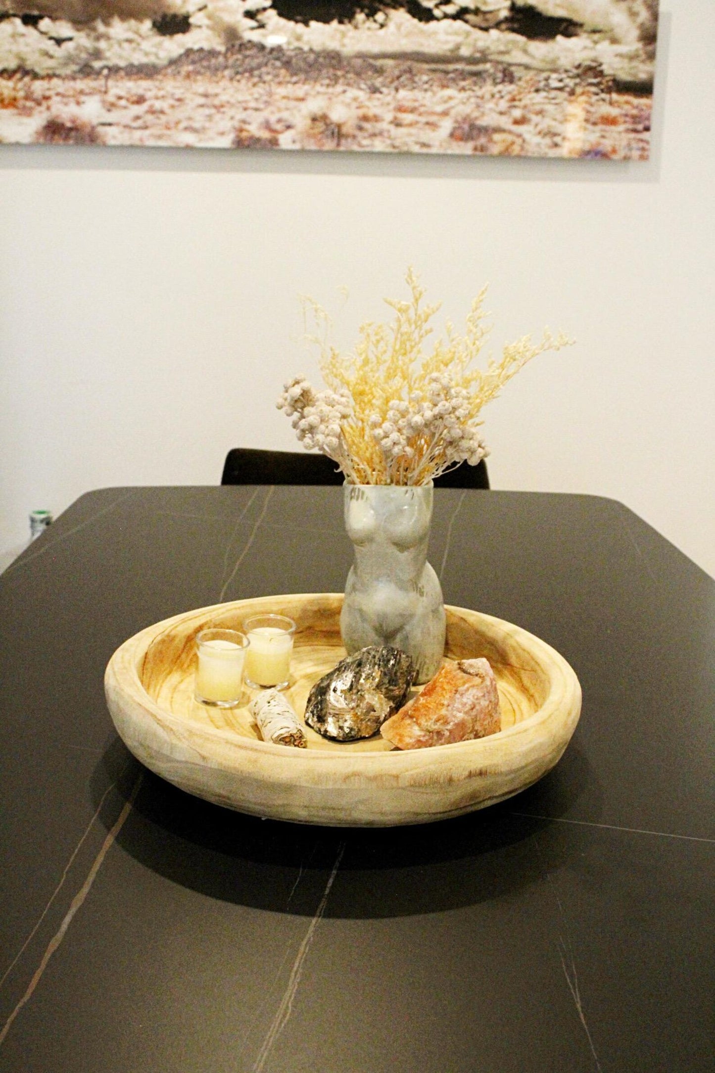 Hand-Carved Wood Bowl – Oversized Organic Centerpiece