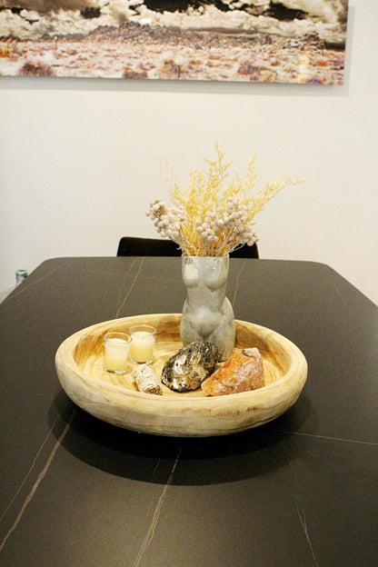 Hand-Carved Wood Bowl – Oversized Organic Centerpiece