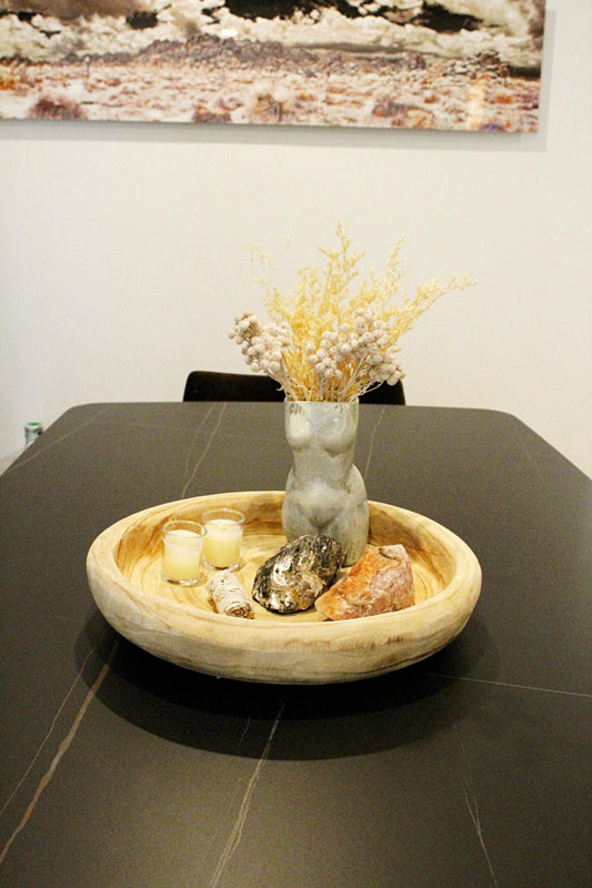 Hand-Carved Wood Bowl – Oversized Organic Centerpiece