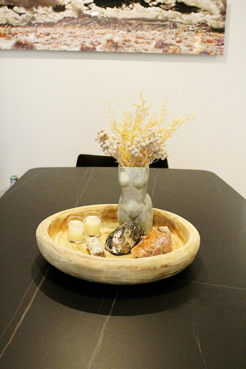 Hand-Carved Wood Bowl – Oversized Organic Centerpiece