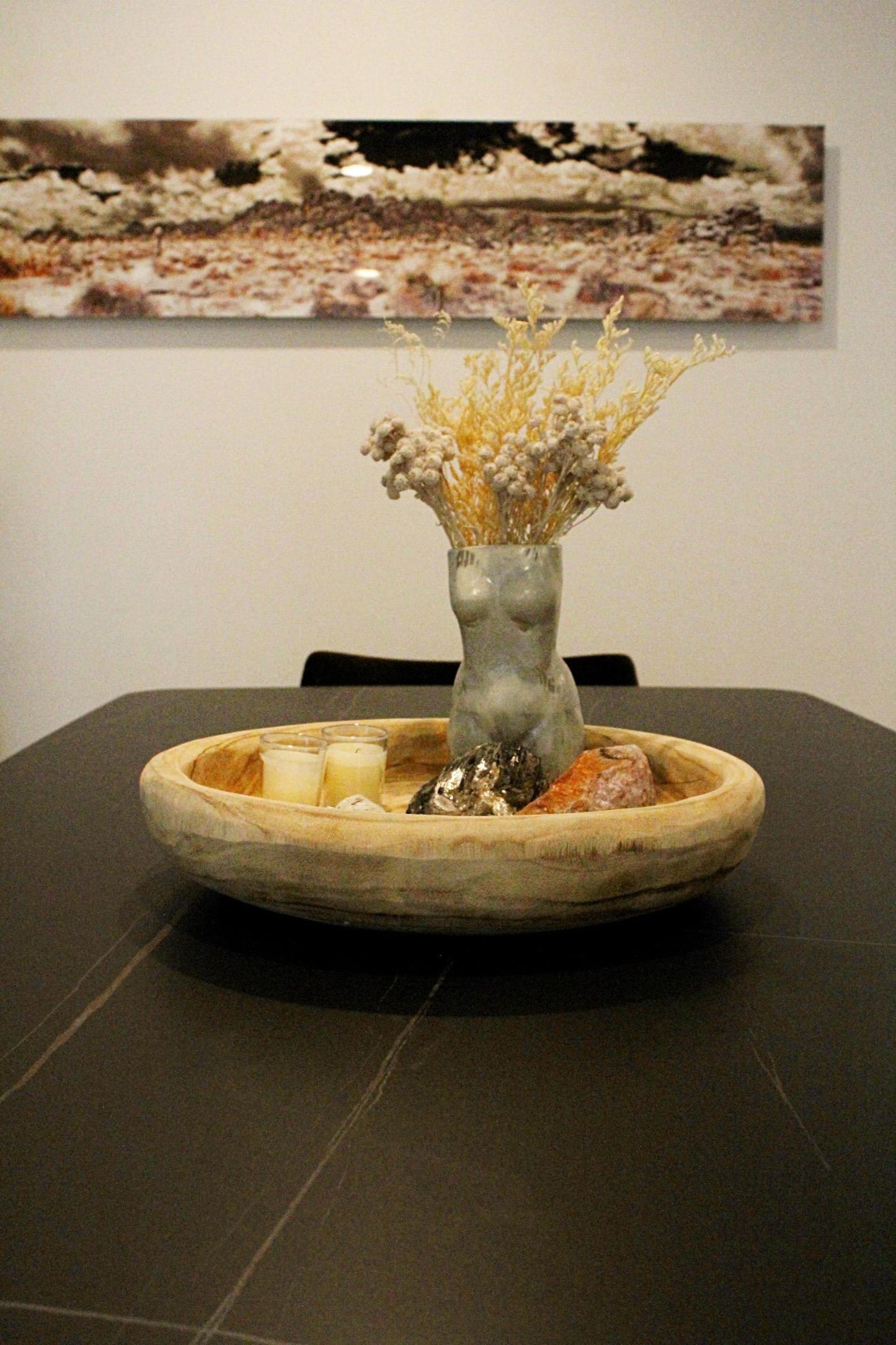 Hand-Carved Wood Bowl – Oversized Organic Centerpiece