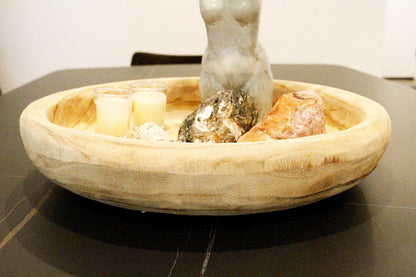 Hand-Carved Wood Bowl – Oversized Organic Centerpiece