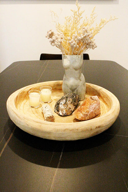 Hand-Carved Wood Bowl – Oversized Organic Centerpiece