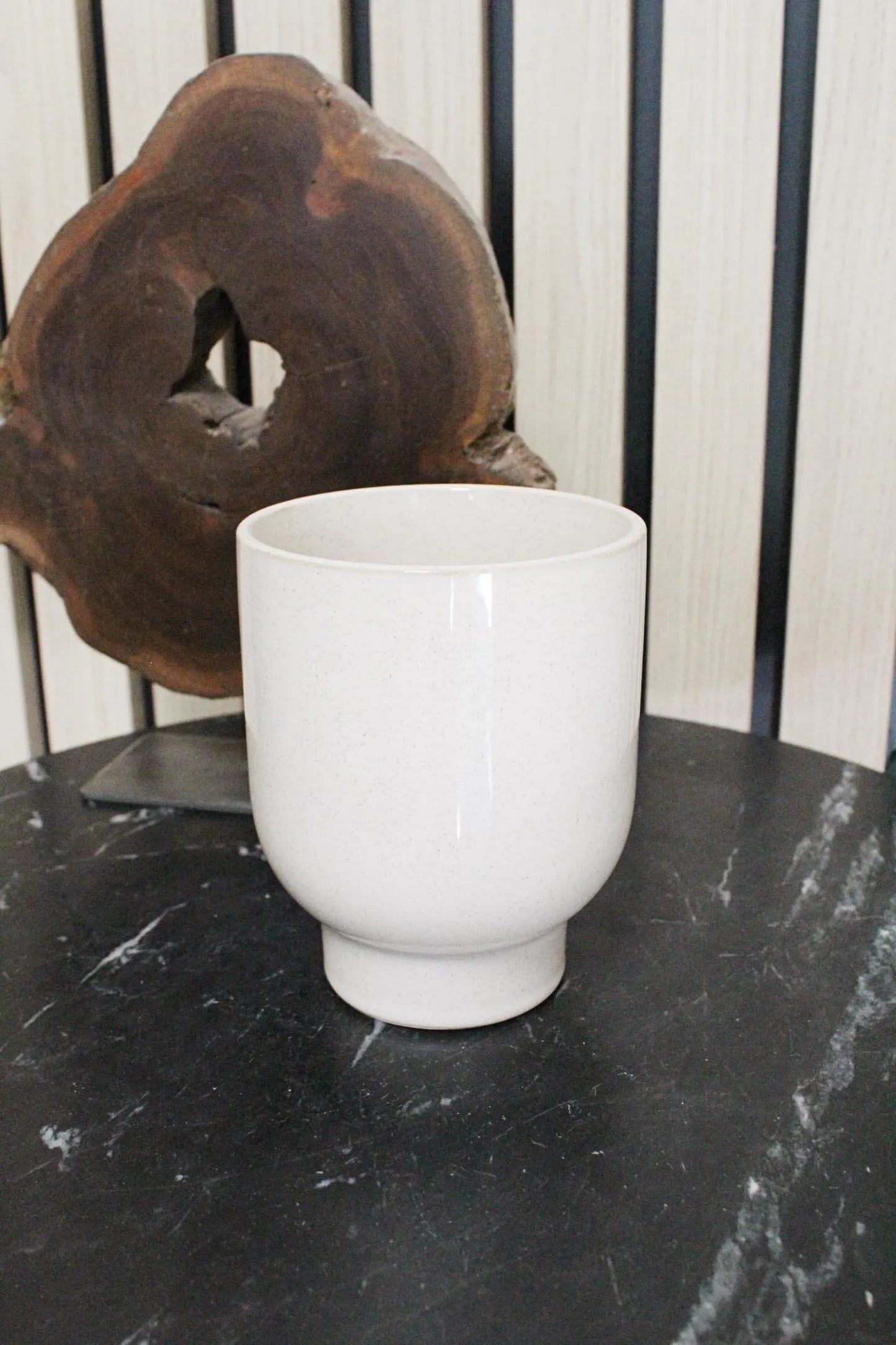 Beige Ceramic Planter – Minimal Desk Succulent Pot