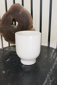 Beige Ceramic Planter – Minimal Desk Succulent Pot