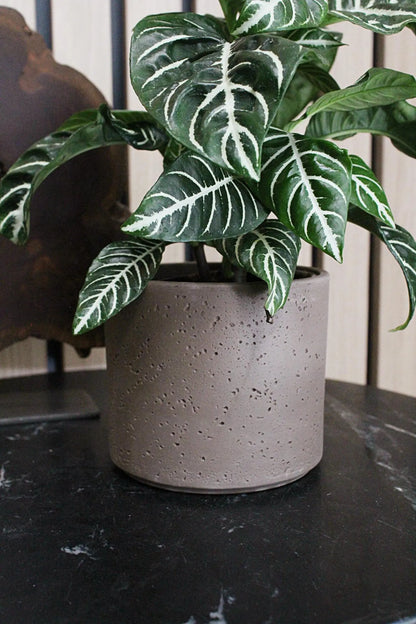 Dark Grey Planter – Textured Ceramic Indoor Pot
