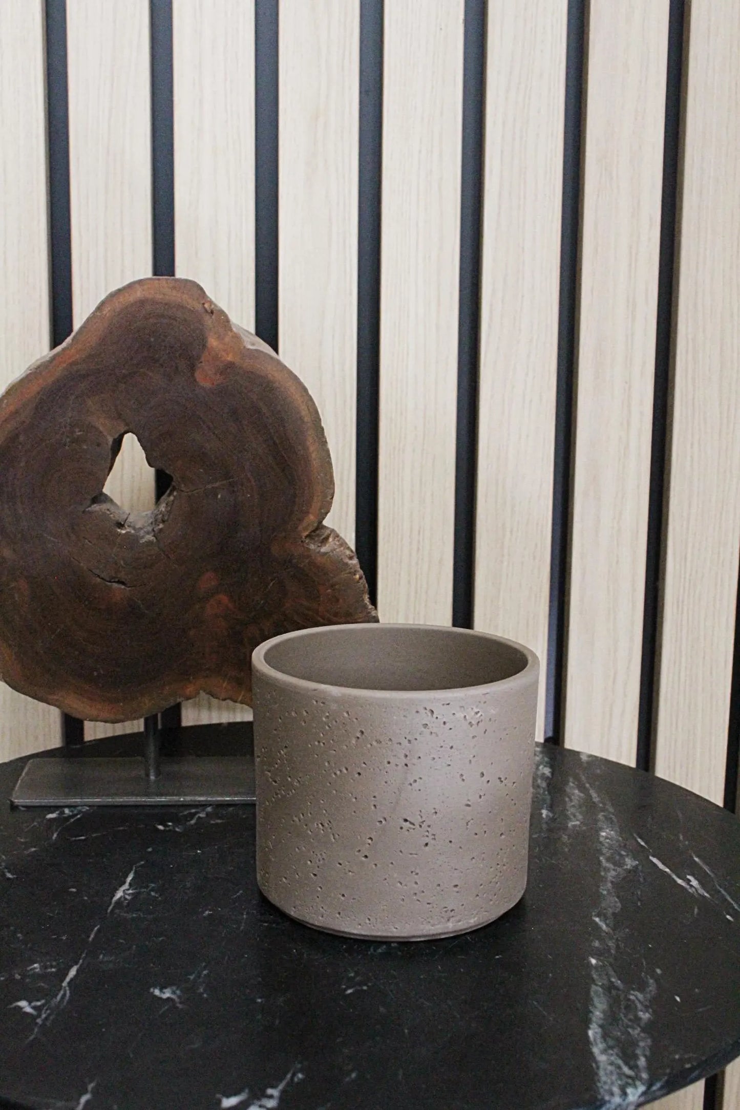 Dark Grey Planter – Textured Ceramic Indoor Pot