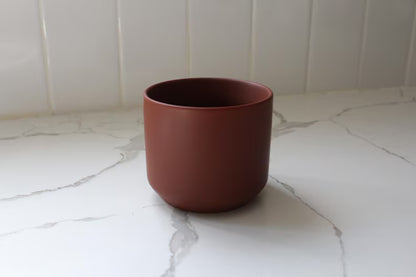 Mini Brown Bonsai Planter – Small Matte Ceramic Pot for Houseplants
