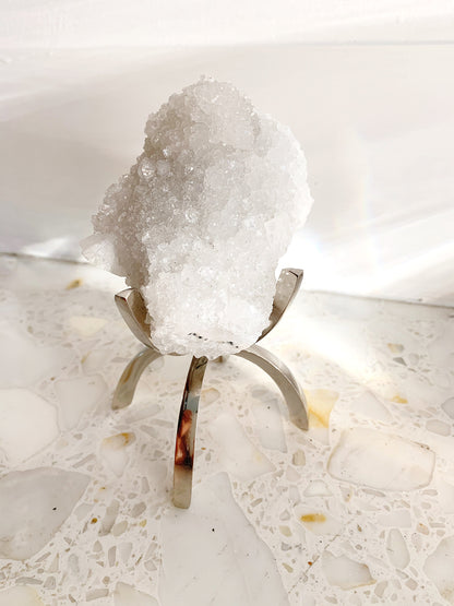 Modern Boho Silver Claw - Crystal Mineral Sphere Display Stand