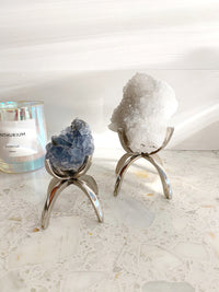 Modern Boho Silver Claw - Crystal Mineral Sphere Display Stand