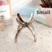 Modern Boho Silver Claw - Crystal Mineral Sphere Display Stand