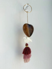 Mother Of Pearl Dove – Boho Heart Wall Hanging Suncatcher
