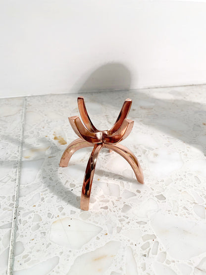 Rose Gold Crystal Holder for Modern Home Accessories Crystal Display Stand with Rose Gold Accents Minimalist Rose Gold and Crystal Decor Stand