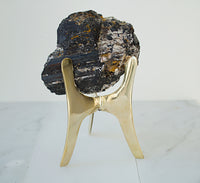 Modern Brass Crystal Tripod Stand Display Brass Crystal Stand Gold Rock Display Holder Sphere Stand Brass Home Decor Minimal Crystal Stand