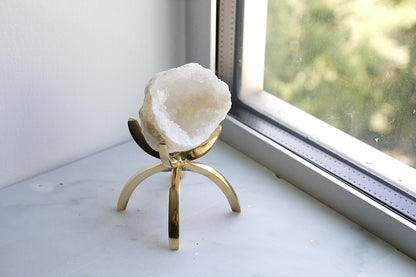 Geode Quartz on Brass Claw Stand – Boho Home Decor