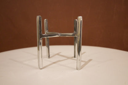 Brass Crystal Short Tower Display Stand - Gold Geometric Candle & Sphere Holder