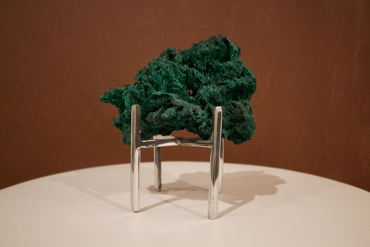 Brass Crystal Short Tower Display Stand - Gold Geometric Candle & Sphere Holder