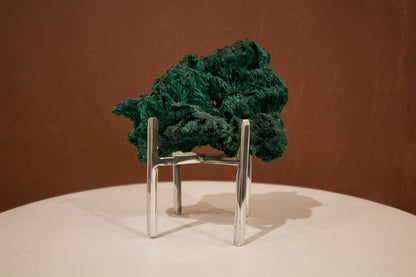 Brass Crystal Short Tower Display Stand - Gold Geometric Candle & Sphere Holder