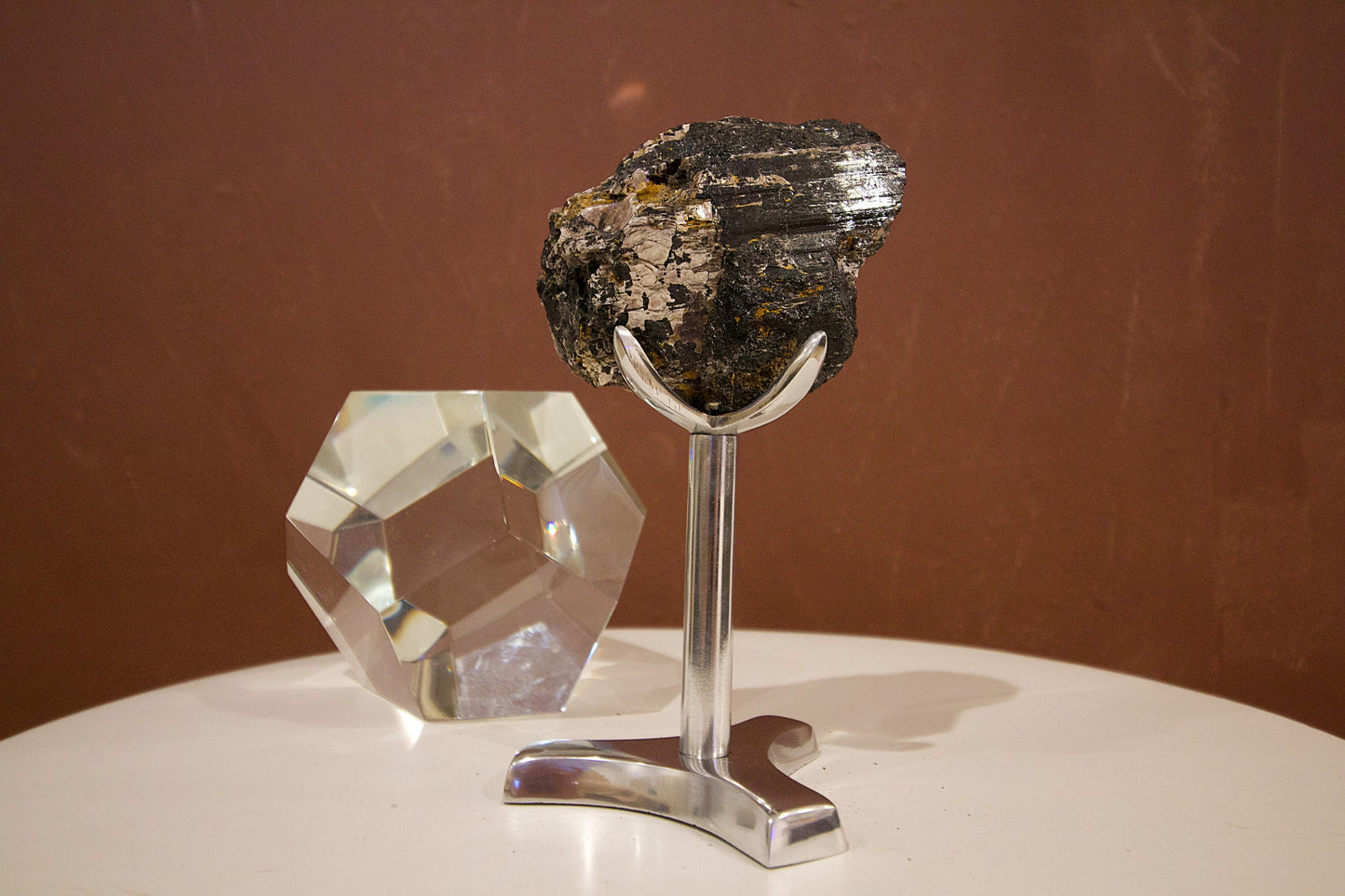 Brass Pedestal Claw Crystal Display Stand - Sphere Mineral Holder