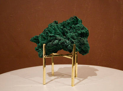 Brass Crystal Short Tower Display Stand - Gold Geometric Candle & Sphere Holder